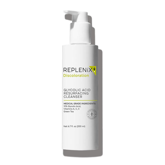 Replenix Glycolic Acid Resurfacing Facial Cleanser, Gentle Medical Grade Exfoliating Face Wash for Skin Discoloration (6.7 fl. oz)