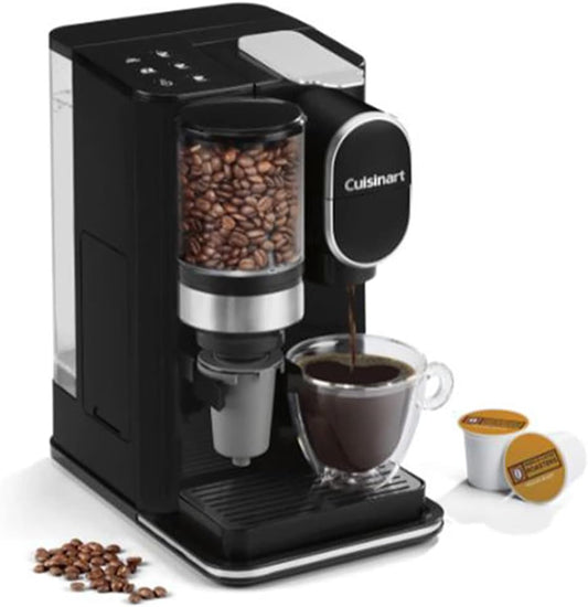 Cuisinart DGB-2 Single Serve Coffee Maker + Coffee Grinder Black (Renewed)