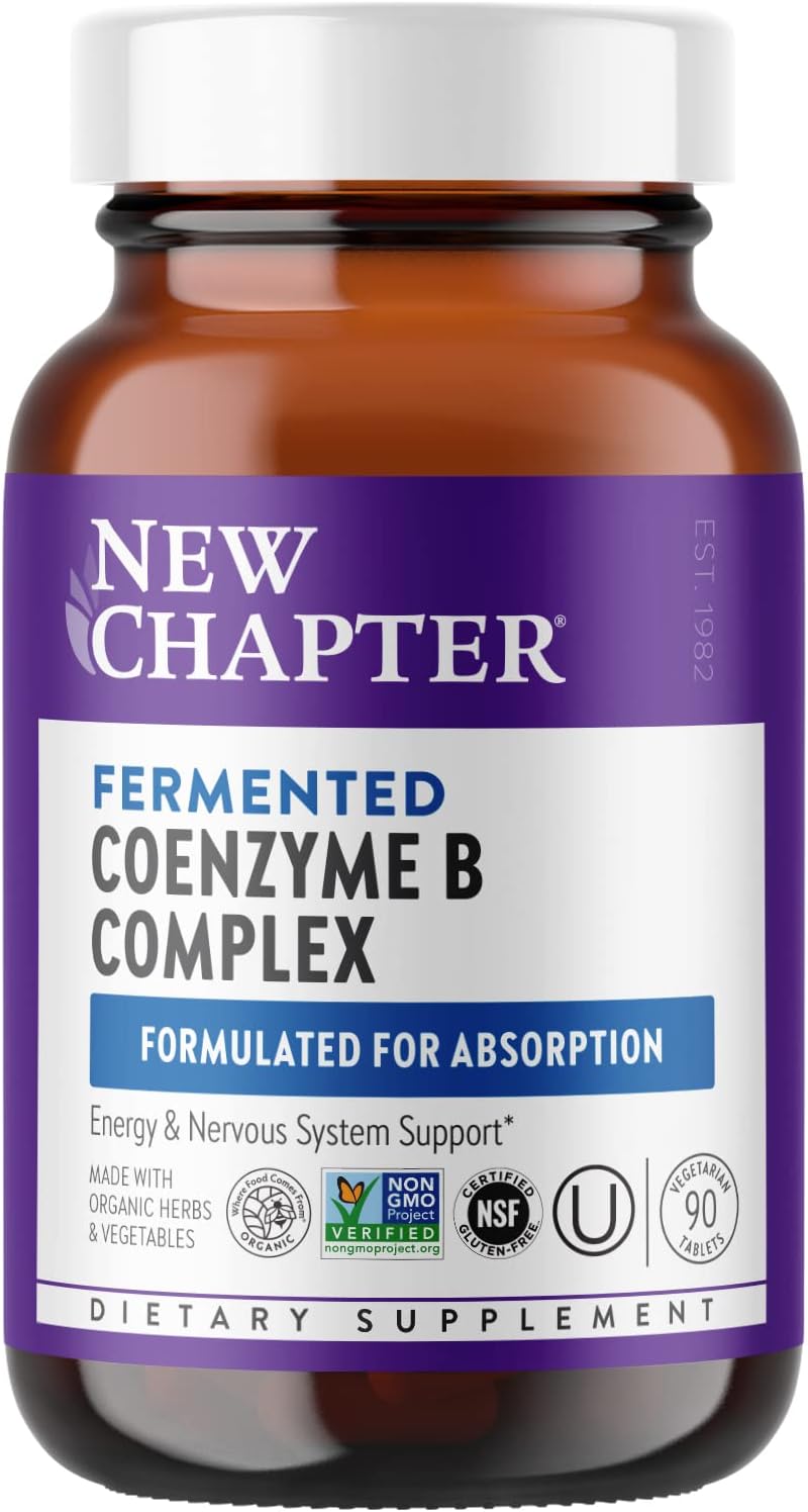 New Chapter Vitamin B Complex \u2013 Fermented Coenzyme B Complex Rich in Vitamin B12 + Vitamin B6 + Biotin + Made with Organic Ingredients - 90 ct