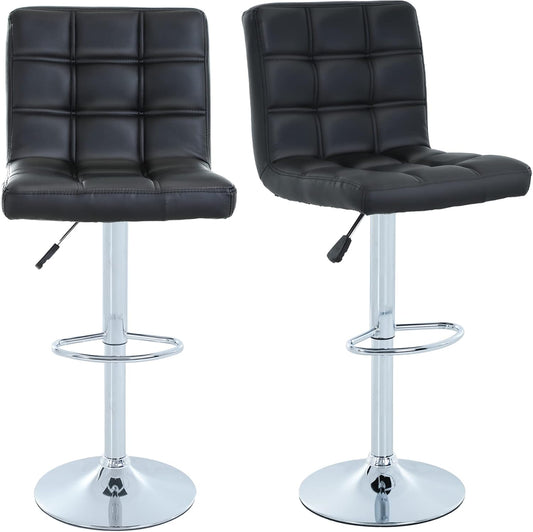 BestOffice Modern Bar Stool Set of 2 Barstools Height Adjustable Counter Height Swivel Bar Stool PU Leather Bar Chairs Hydraulic Dining Room Chairs Home Kitchen Stools