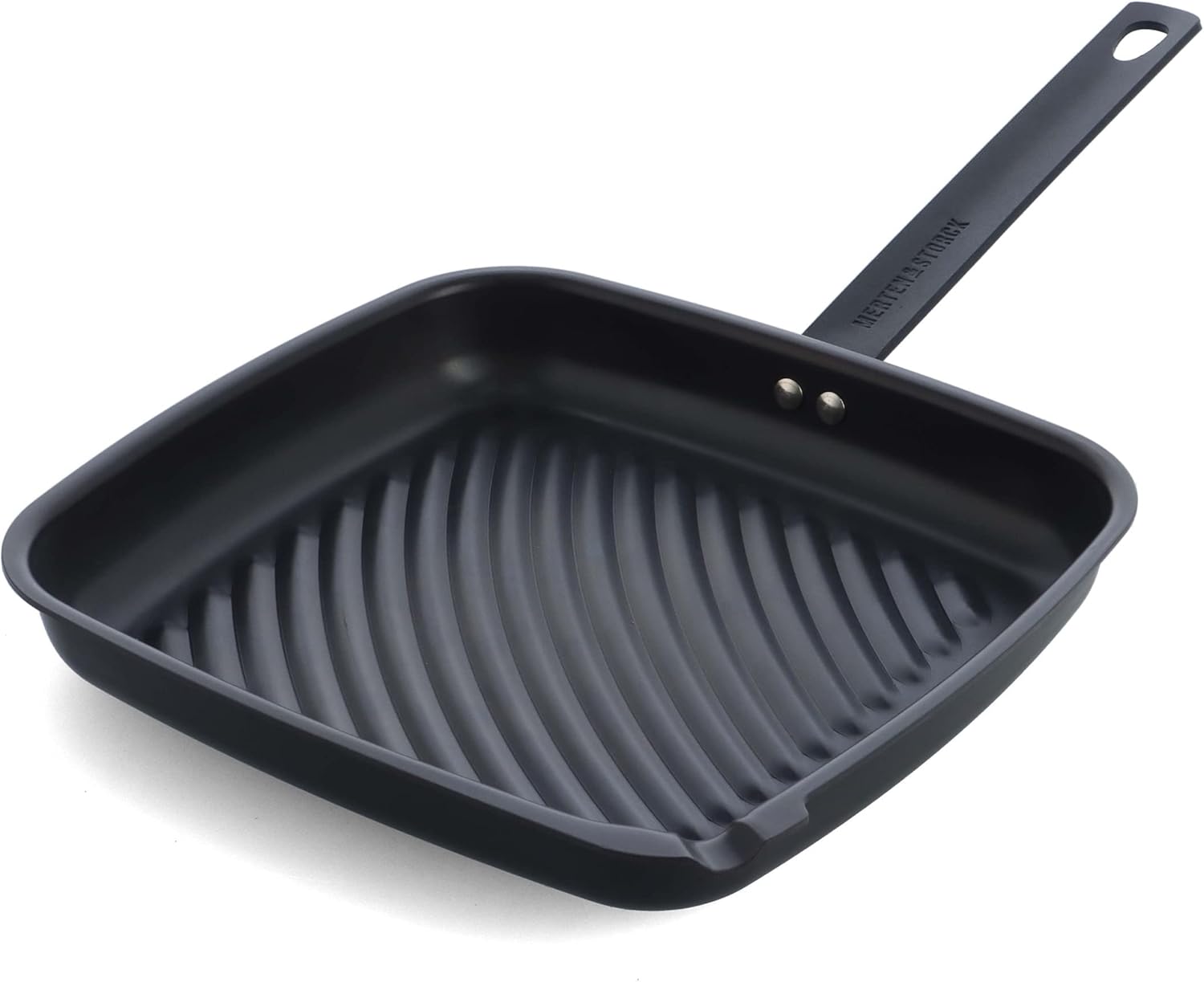 Merten & Storck Pre-Seasoned Carbon Steel Square Grill Pan, Cast Iron, Lightweight and Durable, Sear Grill Broil Fry, Indoor Outdoor Cooking, Easy to Clean, Oven Safe, Induction, Steel Handle, Black