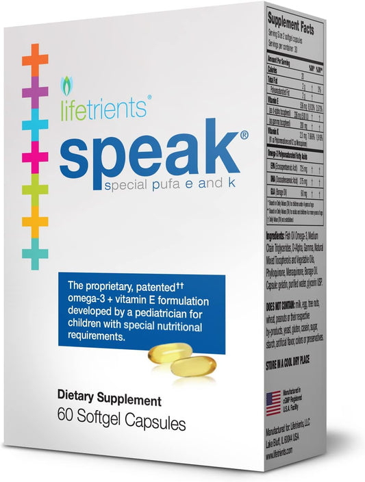 – Speak – 60 Softgels – Pediatrician Formulated to Support Children with Special Nutritional Requirements – Enhanced with Omega-3, Vitamin E’s, Vitamin D & Vitamin K’s