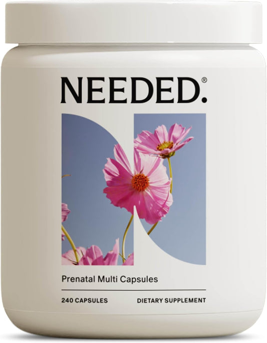 Needed. Multivitamin with Choline Capsules for Prenatal, Pregnancy, Breastfeeding, Postpartum | Expertly-Formulated & Third-Party Tested| 30-Day Supply