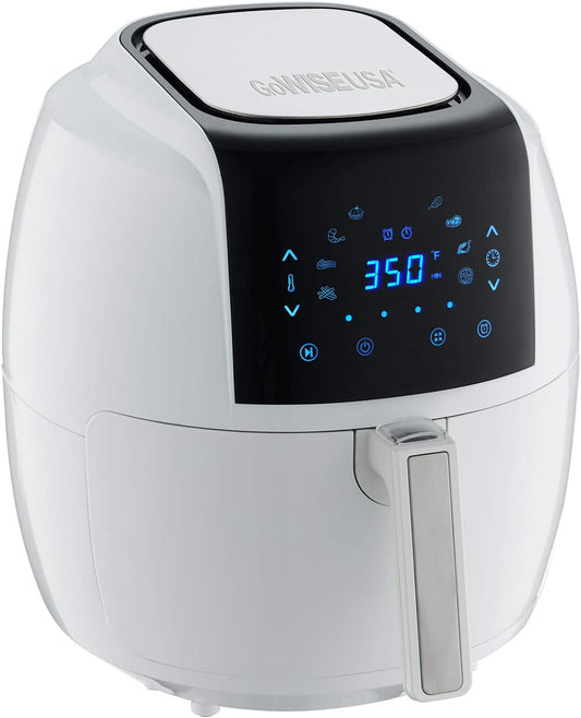GoWISE USA XL 8-in-1 Digital Air Fryer with Recipe Book, 5.8-Qt, 1700 Watts, White
