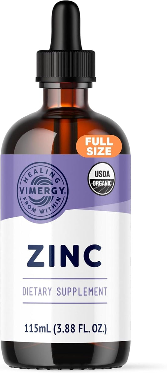 Vimergy Organic Liquid Zinc, 57 Servings \u2013 Alcohol Free Zinc Sulfate \u2013 Supports Immune Health & Metabolism \u2013 Antioxidant \u2013 Gluten-Free, Non-GMO, Kosher, Vegan & Paleo Friendly (115 ml)