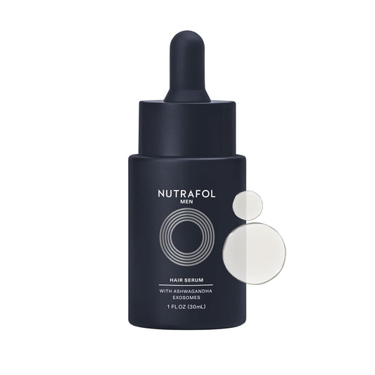 Nutrafol Men's Hair Serum, Clinically Tested to Support Visibly Thicker Hair & Scalp Coverage, Lightweight & Non-Greasy, for Daily Use- 30mL, 1 Bottle