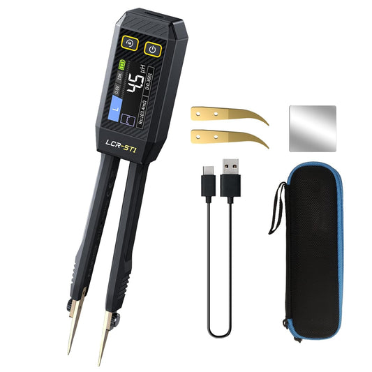 【FNRSI Upgraded Version LCR-ST1 】 LCR Meter Tester, Mini Smart LCR Tester, SMD Tester, ESR Meter, 100Hz, 1kHz, and 10kHz Resistance Capacitance Inductance Continuity Diodes Tester Measurement Tools