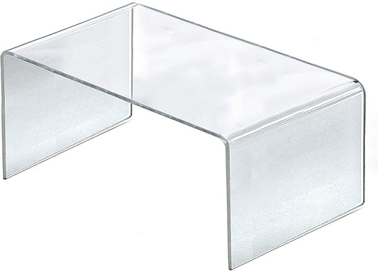 Azar Displays, 515311, Acrylic Laptop Stand, Computer Riser for Desk, Monitor Stand, Closet Organizer for Clothes & Shoes, Cabinet Display for Accessories and Decor, Clear, 4 Pack, 12"x7.75"x6"