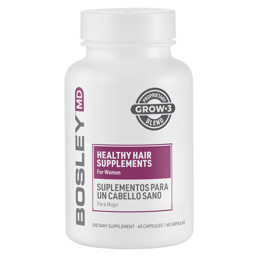 BosleyMD Healthy Hair Growth Supplements with DHT Blockers for Women & Men for Thicker, Fuller, Stronger Hair, 1-2 Month Supply