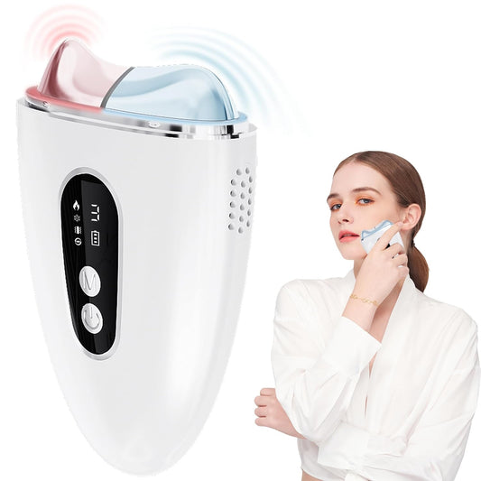 ZoGoo Electric Gua Sha Facial Tool, Upgraded Hot&Cold Dual-Mode Face Neck Massager, Face Sculpting Tool\/Lift Device -Heated&Ice &Vibration&Red Massager, Anti-Aging&Wrinkles, Puffiness, Double Chin