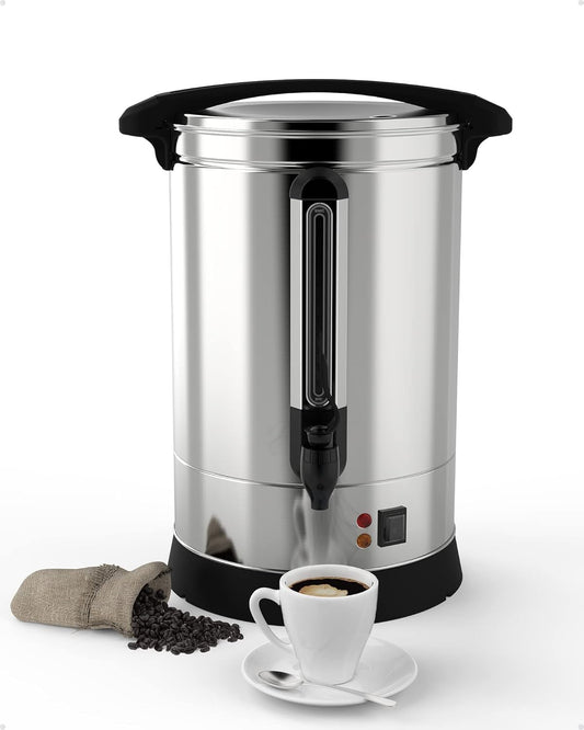 GarveeHome 100 Cups Coffee Urn,14L\/3.8 Gallon Commerical Coffee Maker for Buffet Catering Wedding Gathering,Large Capacity Hot Coffee Dispenser,Stainless Steel Hot Water Urn