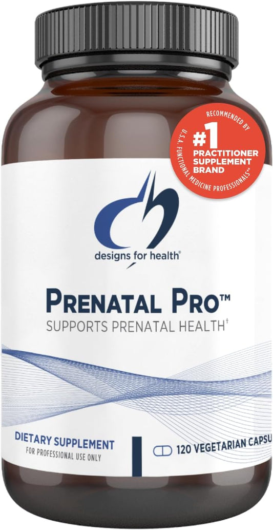 Designs for Health Prenatal Pro Methylated Multivitamin for Women - Prenatal Vitamins with Iron, A, D, E + Vitamin K with Methylated Folate, Calcium Magnesium Zinc for Nursing + Postpartum (120 Caps)