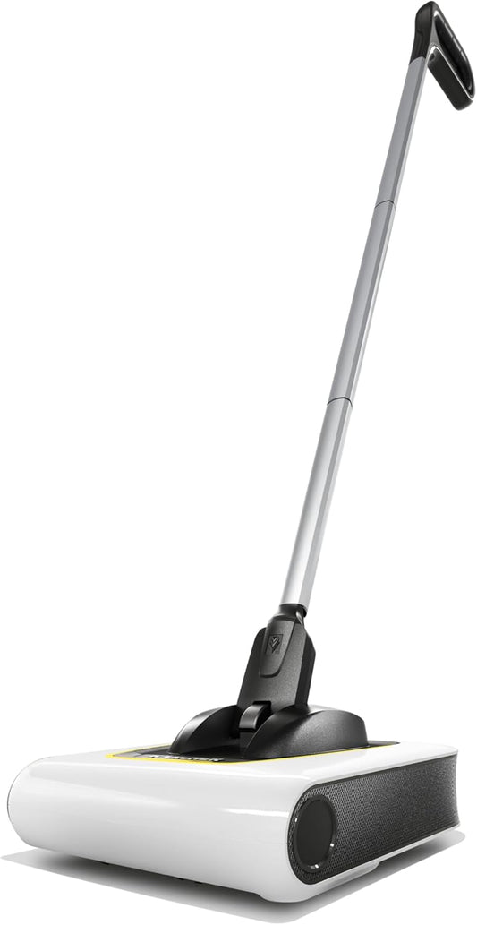 Kärcher KB 5 Electric Floor Sweeper Broom - Multi-Surface - Lightweight and Cordless - Ideal for Fur, Hair, Dirt, & Debris - 8.25" Cleaning Width - White