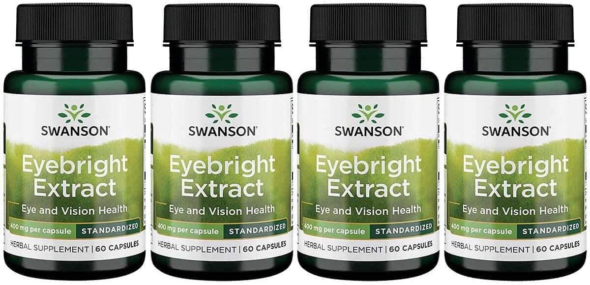 Swanson Eyebright Extract 400 Milligrams 60 Capsules (4 Pack)