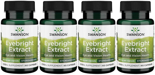 Swanson Eyebright Extract 400 Milligrams 60 Capsules (4 Pack)