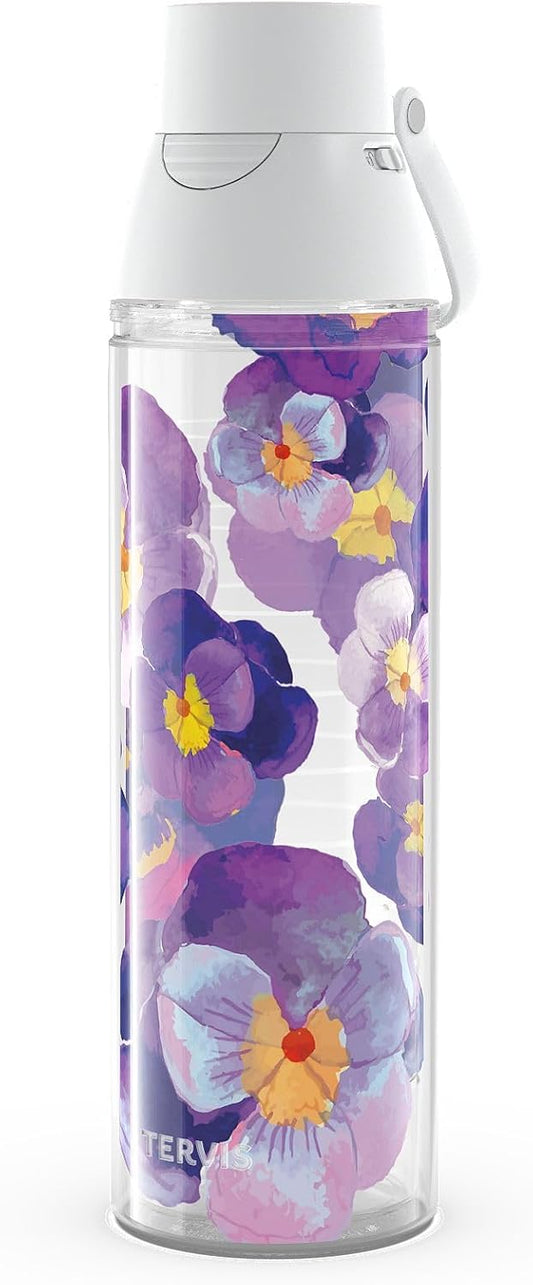 Tervis Watercolor Pansy Made in USA Double Walled Insulated Tumbler Travel Cup Keeps Drinks Cold & Hot, 24oz Venture Lite Water Bottles, Classic