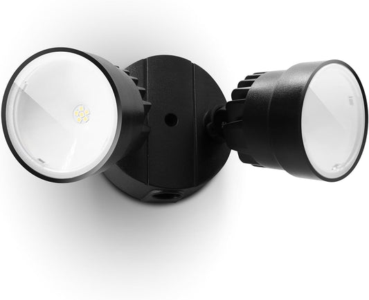 LUTEC P6221B-D2D 2000 Lumen 18 Watt 28 LED Dual-Head Flood Light Outdoor Dusk to Dawn Waterproof Exterior Security Wall Light for Patio, Garden,Yard-Black