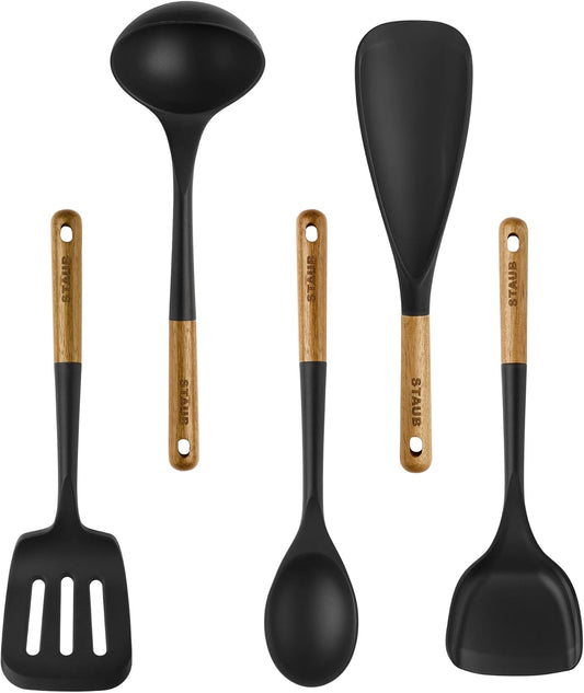 Staub Silicone Cooking Utensils, 5, Black