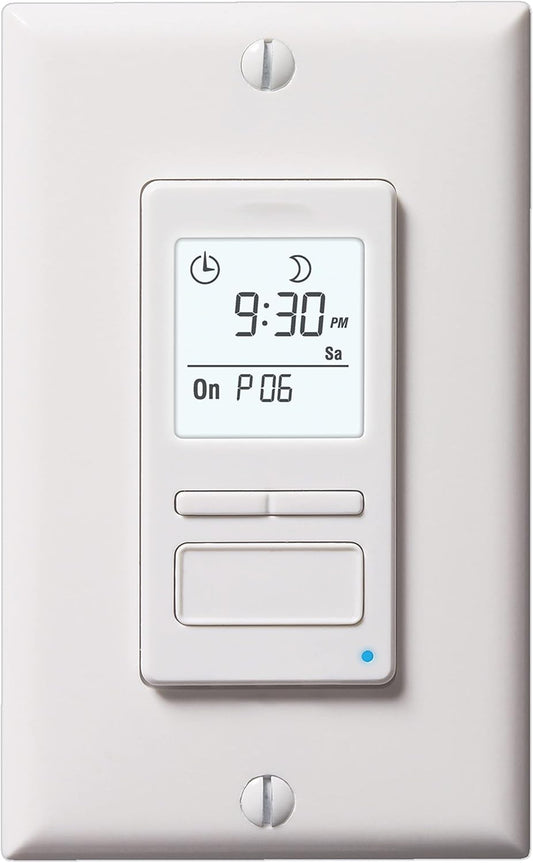 Honeywell Home RPLS740B ECONOswitch 7-Day Solar Programmable Switch, Lights and Motors, Indoor and Outdoor, Energy Saving White