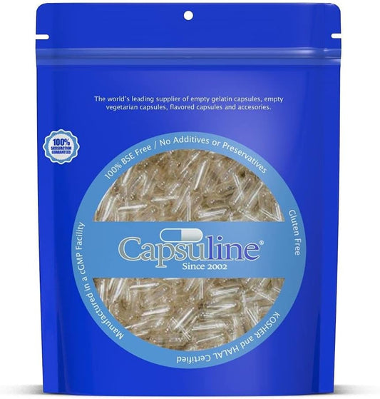 Capsuline Clear Size 1 Empty Vegetarian Capsules 5000 Count - 5000 Count