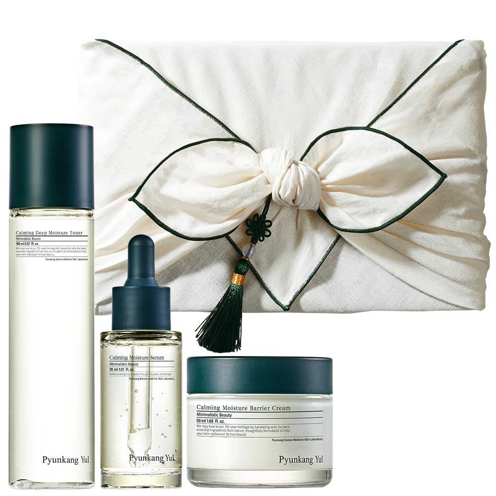 [PKY] Pyunkang Yul Calming Skincare Gift Set with Premium Gift Wrapping, Instantly Calms Sensitive Skin,vegan, Korean Skincare (3-item set) Mother's day gift for mom