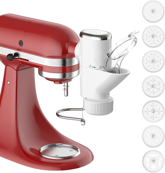 Pasta Press Attachment for Kitchenaid Stand Mixers, Pasta Press for Kitchenaid with 7 Interchangeable Pasta Plates, Pasta Extruder Attachment for Kitchenaid, Pasta Press Machine by Cofun