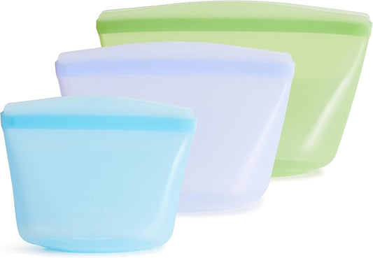 Stasher Premium Silicone Reusable Food Storage Bags, 3-Pack, Multi | Multi-Use Food Storage Bags, Lunch Bag, Travel Containers | BPA Free, Leak-free, Dishwasher-Safe, Eco-friendly