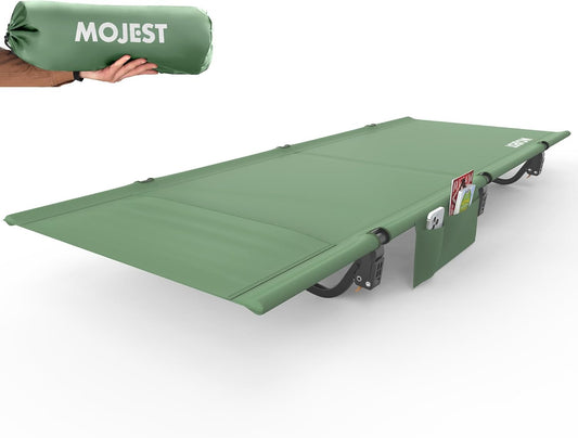 Ultralight Camping Cot for Adults, Portable Folding Camping Bed, Supports 350 lbs - Lightweight for Travel, Camping, Hiking, Backpacking, Mountaineering, Light Green