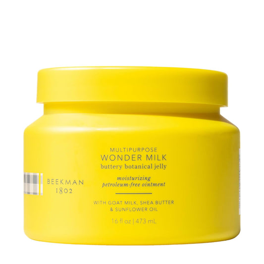 Beekman 1802 Wonder Milk Buttery Botanical Jelly - Multipurpose Body, Face & Hair Ointment - Fragrance Free - With Coconut Oil & Shea Butter - Petroleum Free - Cruelty Free