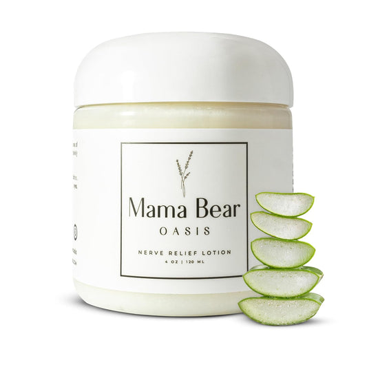 Neuropathy Mama Bear Oasis Lotion - Soothing Nerve Lotion w/ Magnesium Chloride & Pure Ingredients - Fast-Absorbing Nerve Pain Relief Cream - Gentle & Nongreasy Cream For Swollen Feet