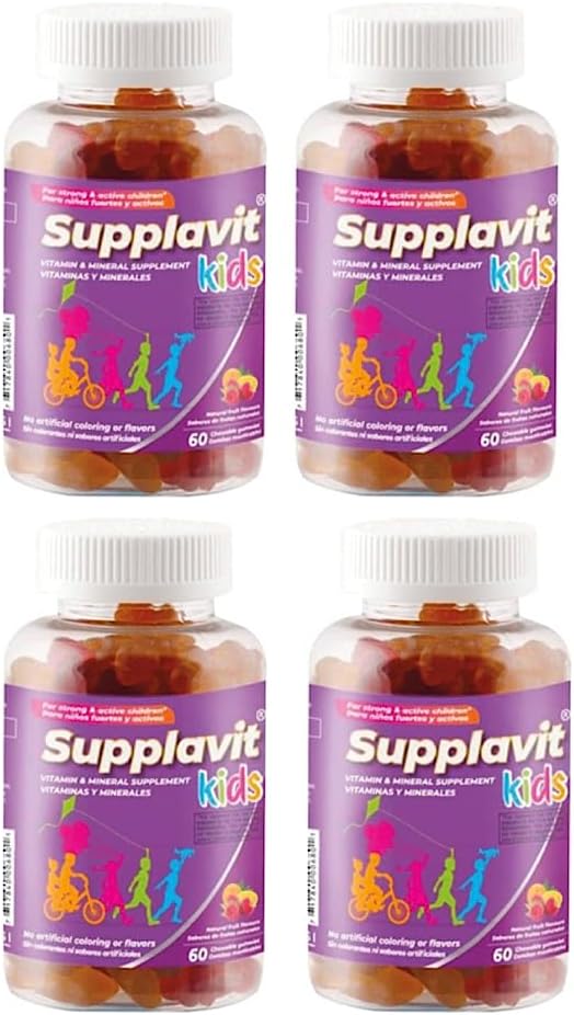 SUPPLAVIT Kids Vitamins and Supplements, No Artificial Coloring, Allergen-Free for Healthy and Strong Children, Natural Fruit Flavors, Healthy and Delicious, (240 Gummies)