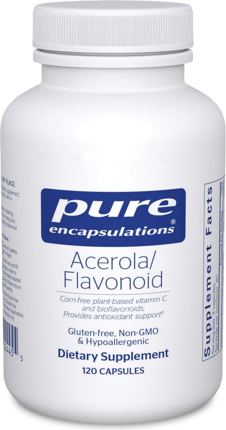 Pure Encapsulations Acerola\/Flavonoid | Corn-Free, Plant-Based Vitamin C and Bioflavonoid | 120 Capsules*