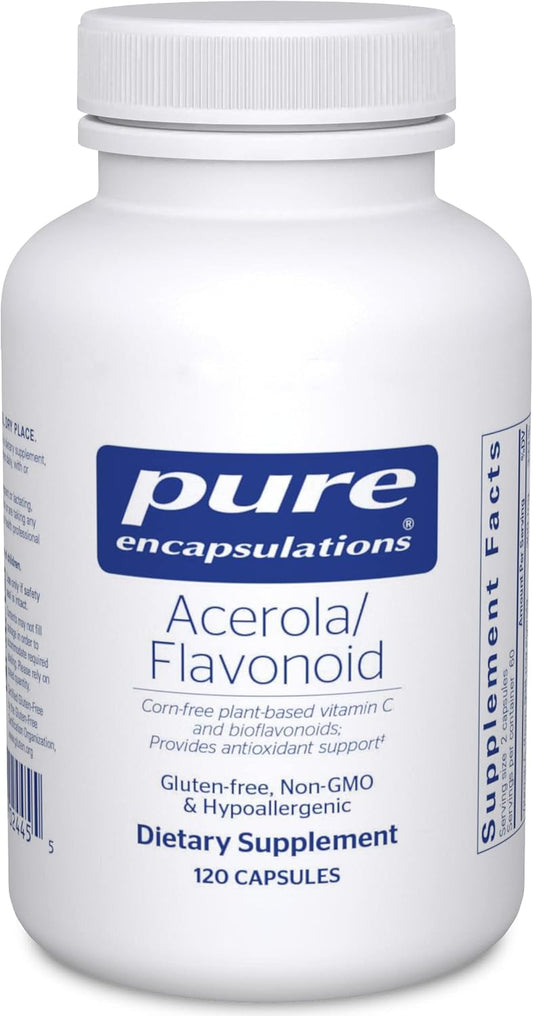 Pure Encapsulations Acerola\/Flavonoid | Corn-Free, Plant-Based Vitamin C and Bioflavonoid | 120 Capsules*