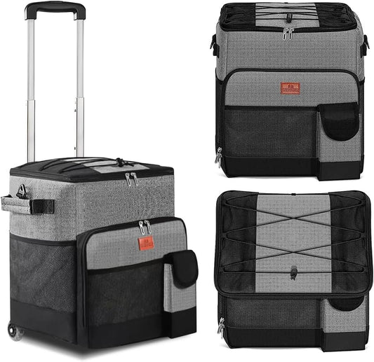 BY-J 45 Can Large Rolling Cooler, Leakproof Insulated Soft Cooler Bag with Wheels & Handle Collapsible, Beach Camping Travel Outdoor