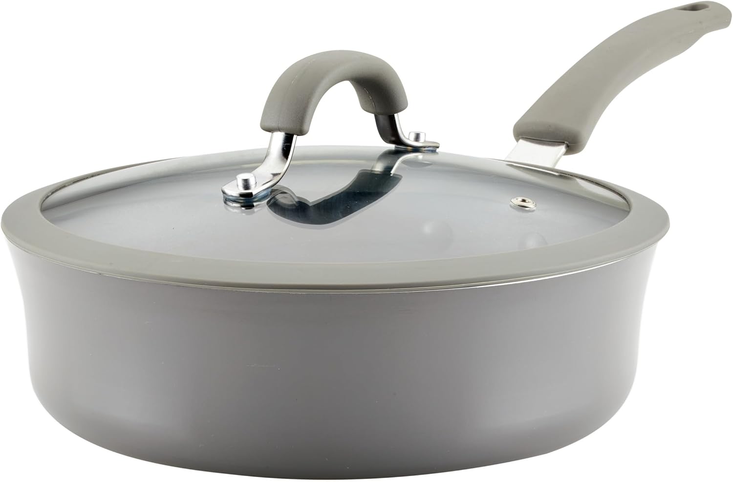 Rachael Ray Cook + Create Nonstick Sauté Pan with Lid, 3 Quart, Gray