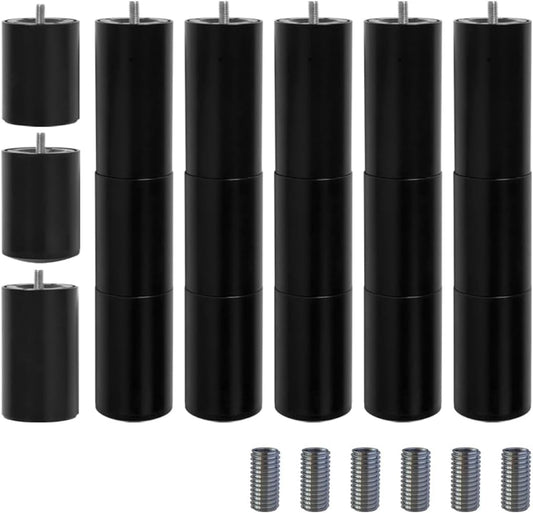 12 Inch Adjustable Bed Legs Replacement for Adjustable Bed Base Frame, 3 in 1 Screw in Legs, M8 Threading with M10 Adapters, Set of 6