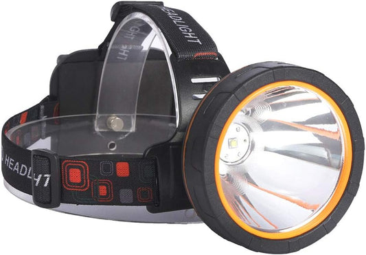 Yongkist Super Bright Headlamp Coon Hunting Belt Headlight Rechargeable LED Spotlight with Power Supply, Waterproof Flashlight for Garden Outdoor Camping Fishing Hunting Hiking (Yellow Light)