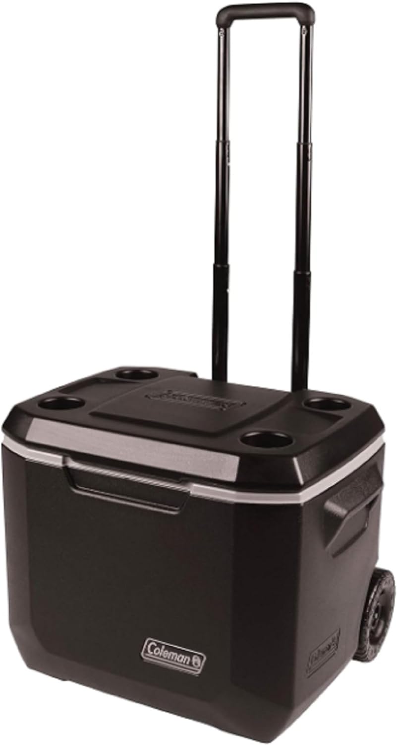 Coleman Insulated Can Cooler: 50 Quart Xtreme 5 Day Wheeled Cooler, Insulated Cooler with Wheels Keeps Ice for 5 Days, Portable Rolling Hard Cooler