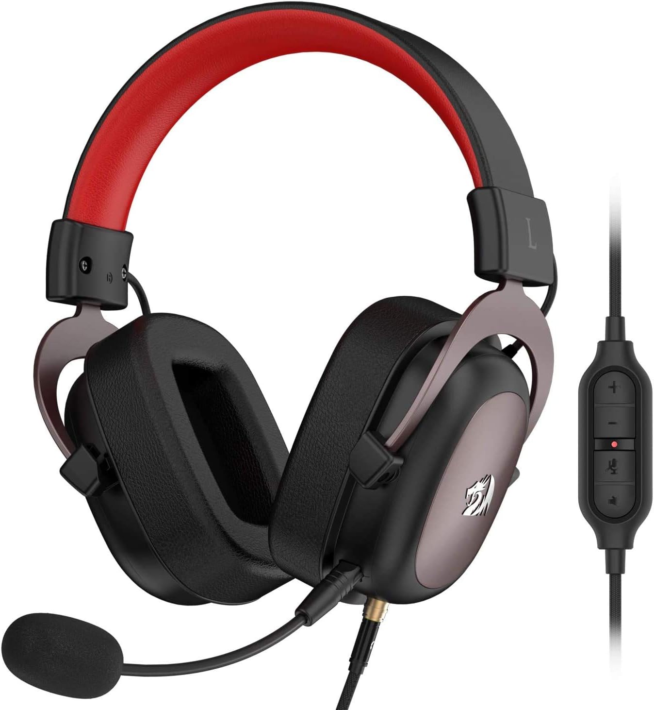 Redragon H510 Zeus Wired Gaming Headset - 7.1 Surround Sound - Memory Foam Ear Pads - 53MM Drivers - Detachable Microphone, Works for Multi-Platforms PC, PS4\/3 & Xbox One\/Series X, NS