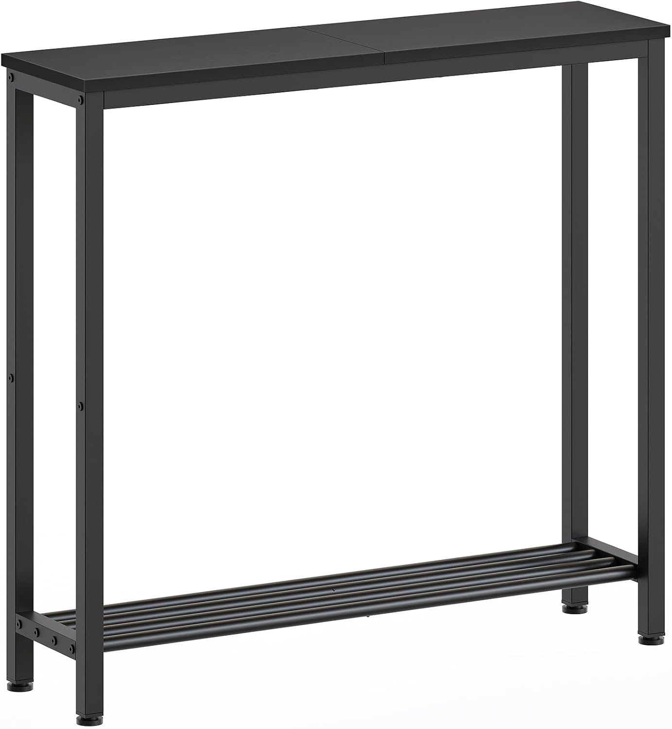 YATINEY Narrow Console Table, 2-Tier Small Sofa Table, 29.5" Thin Entryway Table, Behind Couch Table with Shelves, Industrial Hallway Table, for Living Room, Foyer, Black CT03BB
