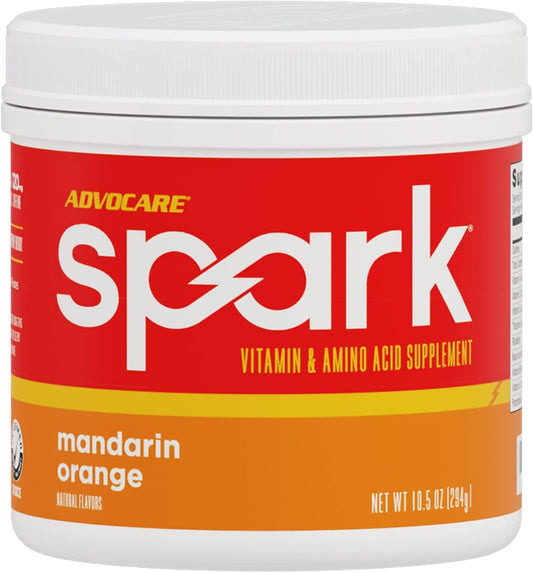 AdvoCare Spark Vitamin & Amino Acid Supplement - Focus & Energy Drink Powder Mix with Vitamin A, B-6, C & E - Also Includes L-Carnitine & L-Tyrosine - Mandarin Orange, 10.5 oz