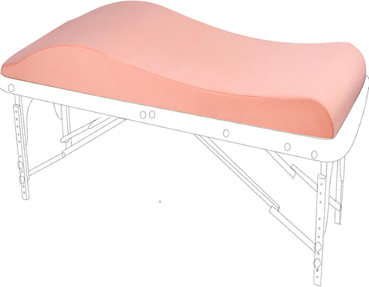 LUKYHONIE Lash Bed Foam Topper, Ergonomic Curvy Eyelash Mattress Topper for Massage Table, Beauty Salon Massage Table Padding Topper, 30D Esthetician Bed Cushion with Removable Cover (Pink-60 cm)