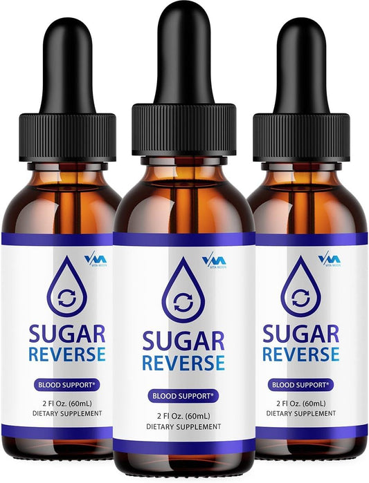 (3 Pack) SugarReverse Drop Healthy Vitamin Support Supplement - Sugar Reverse Advanced Formula, Sugar Reverse 24 Hour Liquid, Sugar Reverse Energy and Extra Strength Reviews, 3 Month Supply