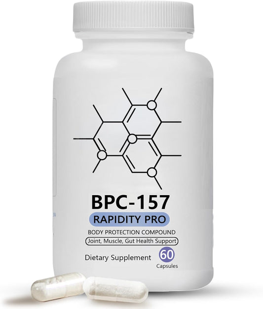 BPC-157 Rapid Pro - 500mcg, BPC 157 Rapid Pro Peptide Capsules, Non-GMO, Dairy Free, Gluten Free, New Protective Compound 157, 60 Capsules