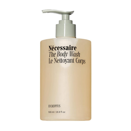 Nécessaire The Body Wash with Pump. Eucalyptus. Nourishing Cleanse. Multi-Oil Gel Cleanser for Dry Skin. Hypoallergenic. Dermatologist-Tested. No SLS\/SLES. 500 ml \/ 16.9 fl oz