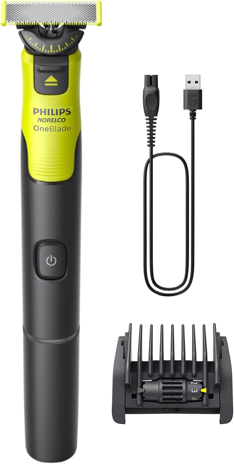 Philips Norelco OneBlade 360 with Connectivity Hybrid Face, Electric Beard Trimmer, Shaver with 360 Blade Tech & 1hr Fast Charge, 1x360 Blade, & 5-in-1 Comb, QP4530\/90