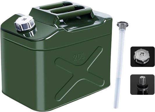 5 Gallon Metal Can, Portable Water Can, with Flexible Spout, Water Container for Camping Outdoors