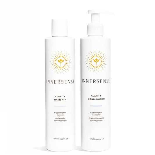 Innersense Organic Beauty - Natural Clear + Calm Hypoallergenic Clarity Hairbath + Conditioner Duo | Non-Toxic, Cruelty-Free Haircare (10 fl oz | 295 ml)