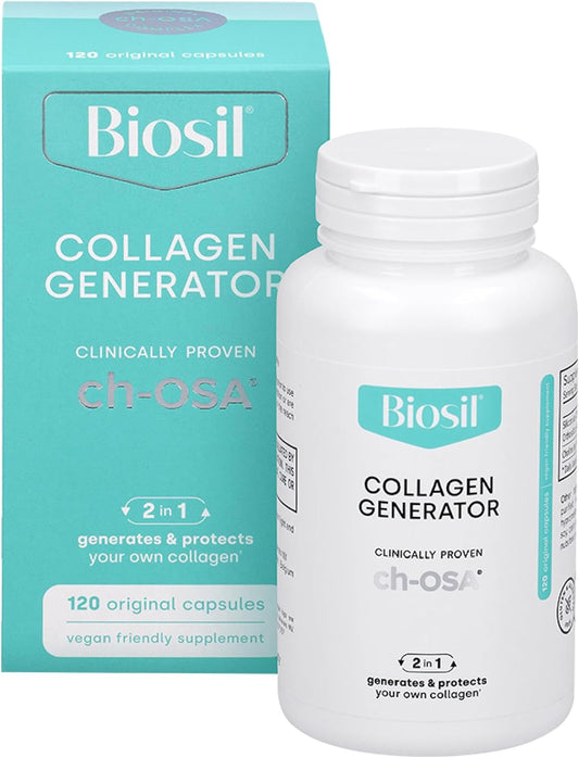 Biosil Collagen Generator - 120 Original Capsules - with Patented ch-OSA Complex - Generates & Protects Your Own Collagen - GMO Free - 60-Day Supply
