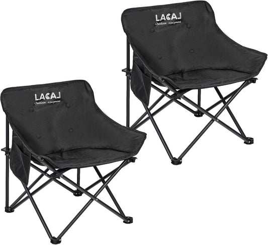 G2 GO2GETHER Portable Camping Chair, Outdoor Folding Chair, Oxford Cloth Backpacking Chair with Aluminum Frame,264lbs Support,No Installation Required (Black,2 Pack)